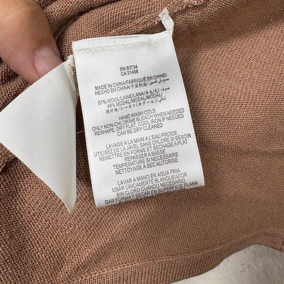 BCBGMaxazria Small Camel Brown Wool Blend Anton Sleeveless Draped Vest - Picture 8 of 9